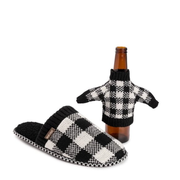 MUK LUKS Men's Rib Knit Scuff Slipper with Matching Bottle Sweater NWT - Picture 1 of 8